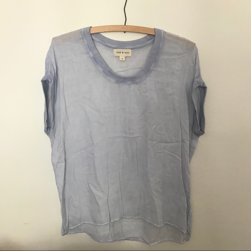 Sheer powder blue Cloth & Stone shirt Medium